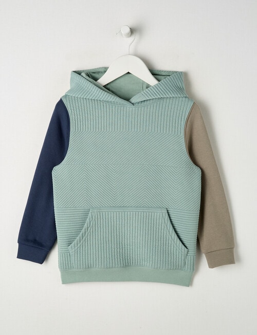 Mac & Ellie Spliced Textured Hoodie, Mint product photo