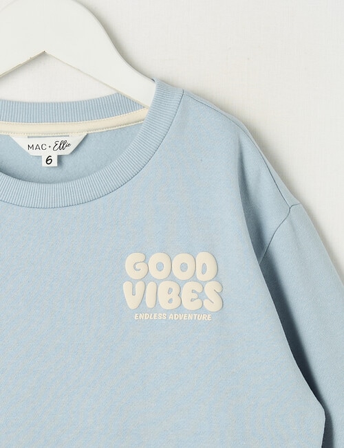 Mac & Ellie Good Vibes Crew Sweatshirt, Cloud product photo View 02 L