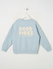 Mac & Ellie Good Vibes Crew Sweatshirt, Cloud product photo View 03 S