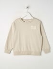 Mac & Ellie Good Vibes Crew Sweatshirt, Stone product photo