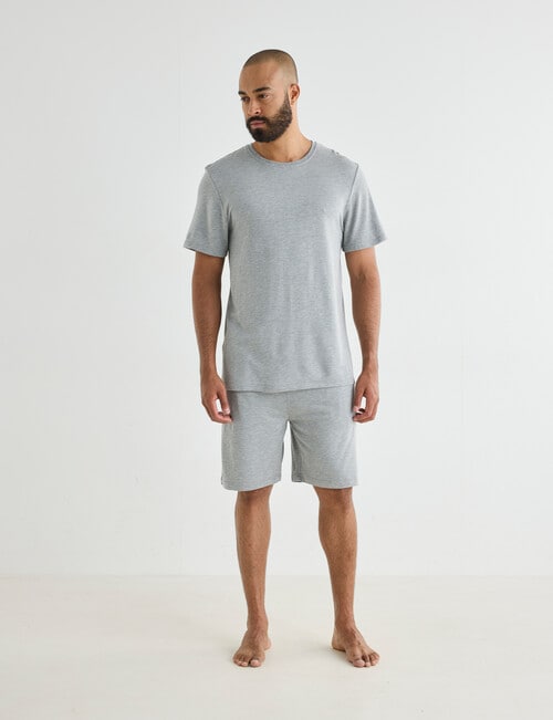 Mazzoni Viscose Rayon from Bamboo Short Sleeve Sleep Tee, Grey Marle product photo View 03 L
