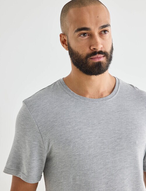 Mazzoni Viscose Rayon from Bamboo Short Sleeve Sleep Tee, Grey Marle product photo View 04 L