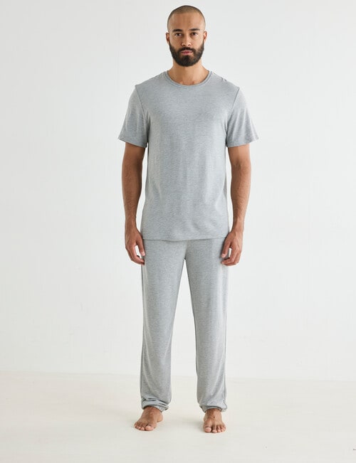 Mazzoni Viscose Rayon from Bamboo Short Sleeve Sleep Tee, Grey Marle product photo View 05 L