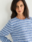 Ella J Stripe Cotton Knit, Blue product photo