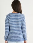 Ella J Stripe Cotton Knit, Blue product photo View 02 S