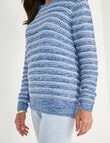 Ella J Stripe Cotton Knit, Blue product photo View 04 S