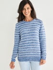 Ella J Stripe Cotton Knit, Blue product photo View 05 S