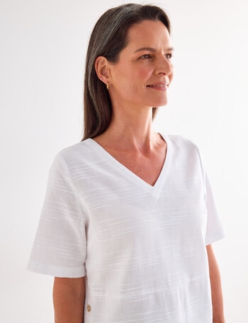 Ella J Textured Shell Top, White product photo