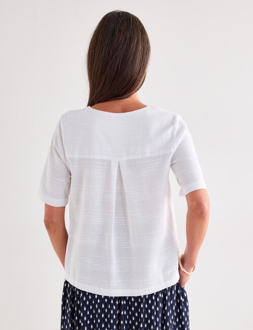 Ella J Textured Shell Top, White product photo View 02 L