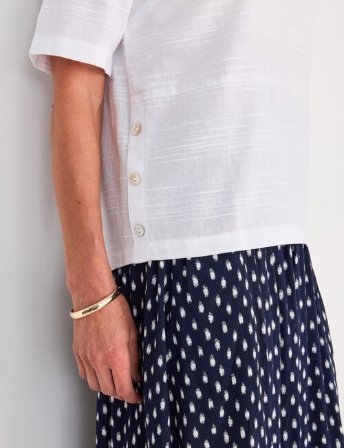 Ella J Textured Shell Top, White product photo View 04 L