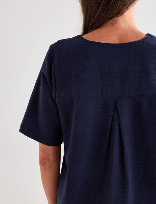 Ella J Textured Shell Top, Navy product photo View 05 L