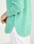 Ella J Textured Crew Neck, Green product photo View 04 S