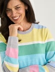 Ella J Crewneck Jumper, Multi Stripe product photo