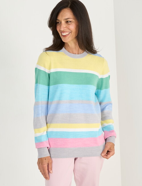 Ella J Crewneck Jumper, Multi Stripe product photo View 05 L