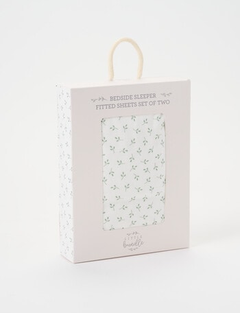 Little Bundle Bedside Sleeper Fitted Sheets, 2-Pack, Little Leaves product photo