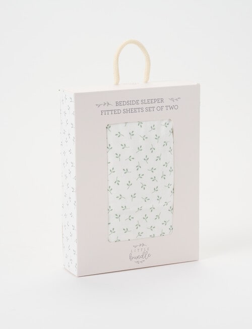 Little Bundle Bedside Sleeper Fitted Sheets, 2-Pack, Little Leaves product photo