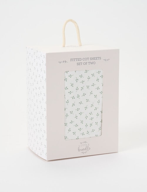 Little Bundle Cot Fitted Sheets, 2-Pack, Little Leaves product photo View 02 L