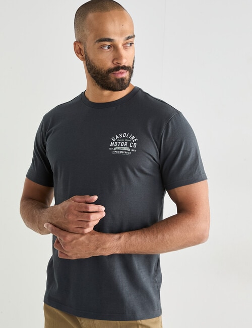 Gasoline Motor Co. Printed Tee, Vintage Black product photo View 05 L