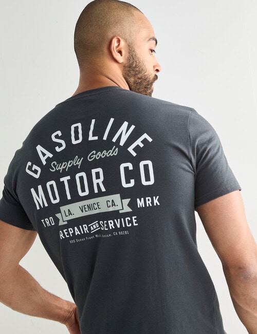 Gasoline Motor Co. Printed Tee, Vintage Black product photo View 06 L