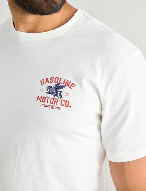 Gasoline Motor Co. Printed Tee, Vintage White product photo View 04 L
