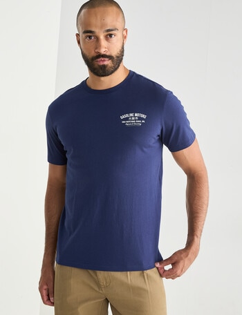 Motor Co. Printed Tee, Marine Blue product photo