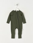 Teeny Weeny Sleep Waffle Long Sleeve Sleepsuit, Green product photo