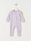 Teeny Weeny Sleep Waffle Long Sleeve Sleepsuit, Lilac product photo