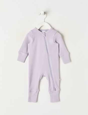 Teeny Weeny Sleep Waffle Long Sleeve Sleepsuit, Lilac product photo