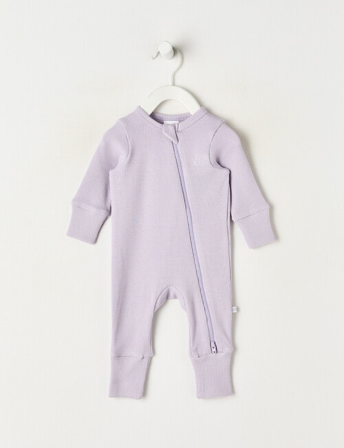 Teeny Weeny Sleep Waffle Long Sleeve Sleepsuit, Lilac product photo