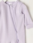 Teeny Weeny Sleep Waffle Long Sleeve Sleepsuit, Lilac product photo View 02 S