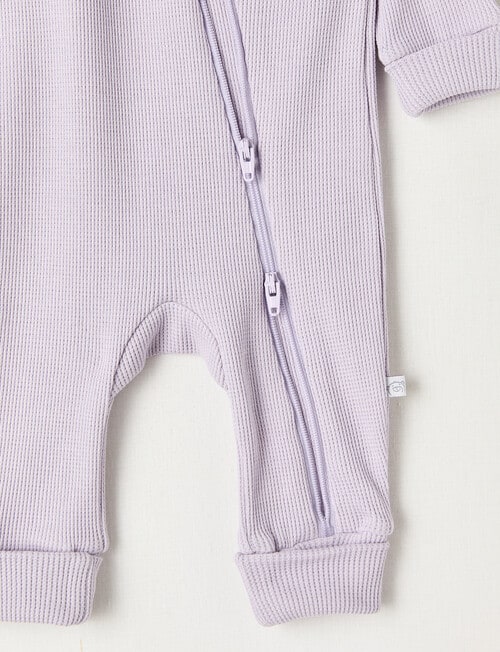 Teeny Weeny Sleep Waffle Long Sleeve Sleepsuit, Lilac product photo View 03 L