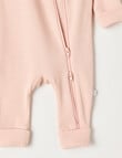 Teeny Weeny Sleep Waffle Long Sleeve Sleepsuit, Light Pink product photo View 03 S