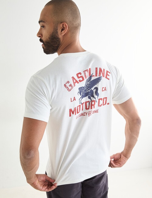 Gasoline Motor Co. Printed Tee, Vintage White product photo