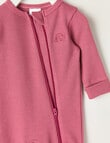 Teeny Weeny Sleep Waffle Long Sleeve Sleepsuit, Raspberry product photo View 02 S
