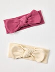 Teeny Weeny Waffle Headband, 2-Pack, Pink & Cream product photo