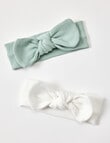 Teeny Weeny Waffle Headband, 2-Pack, White & Green product photo