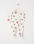 Teeny Weeny Sleep Stretch Cotton Hearts & Flowers Sleepsuit, White product photo