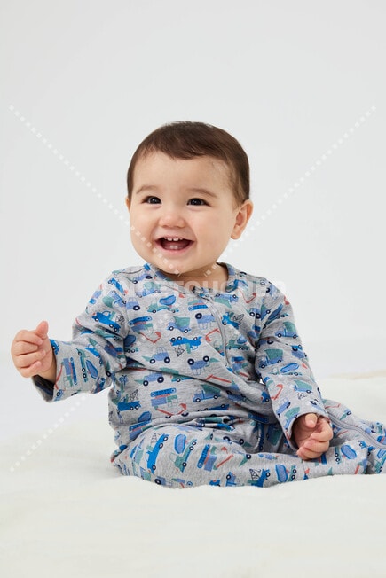 Teeny Weeny Sleep Stretch Cotton Flower Sleepsuit, Pink product photo View 39 L