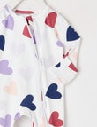 Teeny Weeny Sleep Stretch Cotton Hearts Sleepsuit, White product photo View 02 S