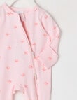 Teeny Weeny Sleep Stretch Cotton Bows Sleepsuit, Pink product photo View 02 S