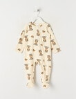 Teeny Weeny Sleep Stretch Cotton Mighty Club Sleepsuit, Cream product photo