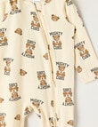 Teeny Weeny Sleep Stretch Cotton Mighty Club Sleepsuit, Cream product photo View 02 S