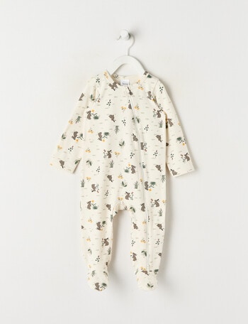 Teeny Weeny Sleep Stretch Cotton Bunny Sleepsuit, Cream product photo