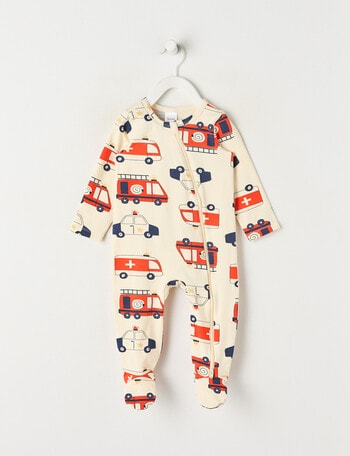 Teeny Weeny Sleep Stretch Cotton Emergency Sleepsuit, Cream product photo