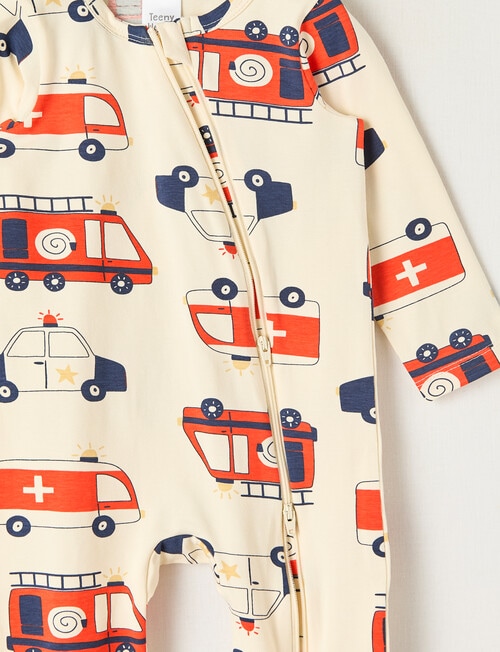 Teeny Weeny Sleep Stretch Cotton Emergency Sleepsuit, Cream product photo View 02 L