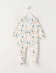 Teeny Weeny Sleep Stretch Cotton Bunny Sleepsuit, Stone White product photo