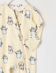 Teeny Weeny Sleep Stretch Cotton Penguin Sleepsuit, Beige product photo View 02 S