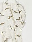 Teeny Weeny Sleep Stretch Cotton Ducks Sleepsuit, Grey product photo View 02 S