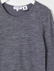 Blue Ink Merino & Cotton Blend Long Sleeve Top, Velveteen, 8-14 product photo View 02 S