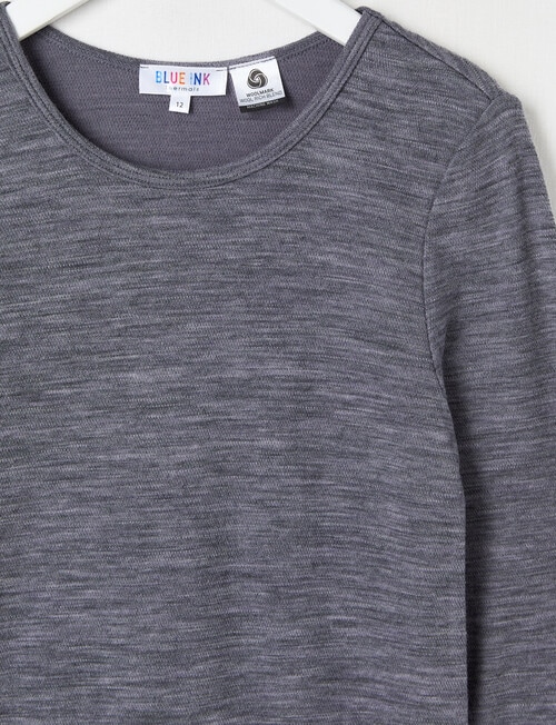 Blue Ink Merino & Cotton Blend Long Sleeve Top, Velveteen, 8-14 product photo View 02 L